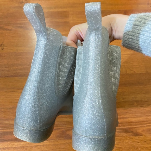 J. Crew Glitter Metallic Chelsea Rain Boots Size 9 - Picture 6 of 8